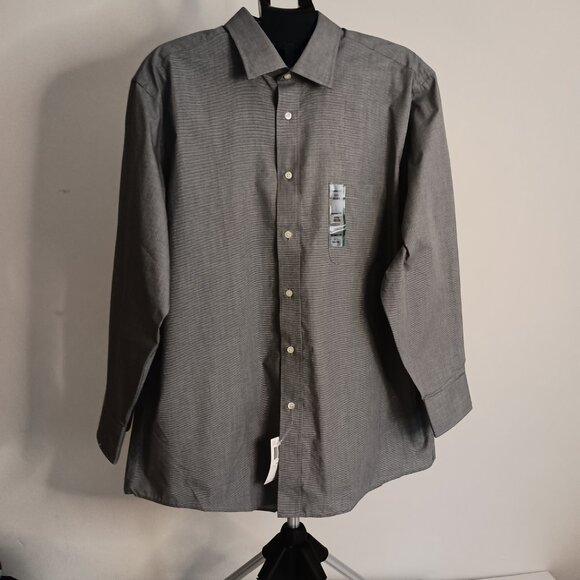 Chaps Men’s Black White Check Classic Fit Button Down Shirt Size 17.5 32/33 NWT - Picture 16 of 16